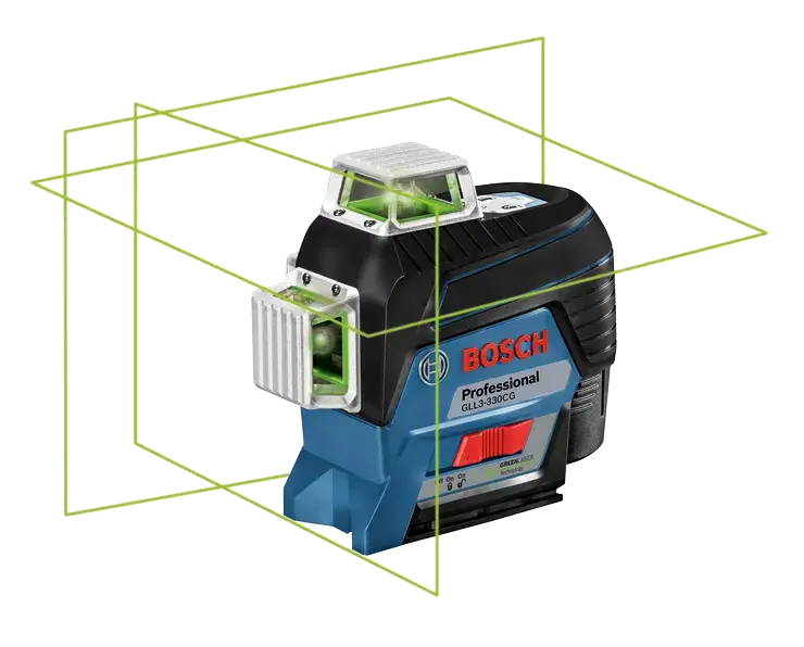 Bosch Gpl3-3Cv 12V Max 360° Green-Beam Three-Plane Laser Level Kit 1