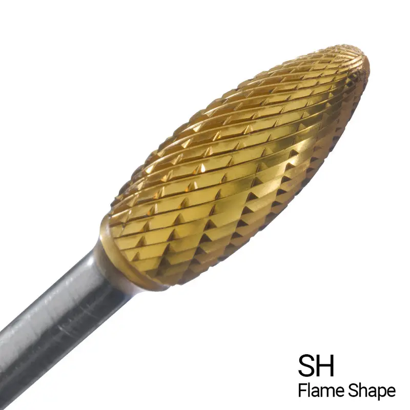 Champion Sh1 Double-Cut Carbide Bur Featuring Tin Surface Treatment 1