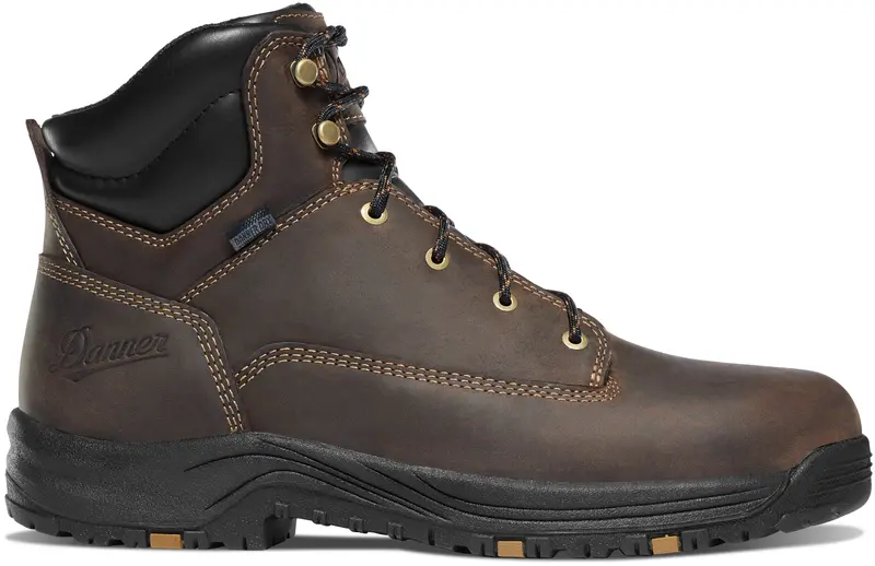Danner Men'S Caliper 6" Aluminum Toe Work Boots – Brown Leather, Wide Width (Style 19453W) 1