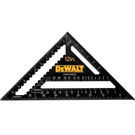 Dewalt 12-Inch Aluminum Rafter Square – Dwht46032, Heavy-Duty Framing Layout Tool 1