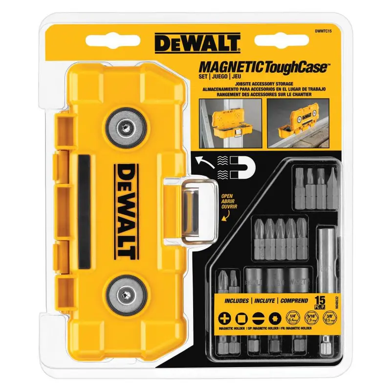 Dewalt 15-Piece Magnetic Toughcase® Screwdriver Set – Impact-Resistant Storage & Bit Holders 1