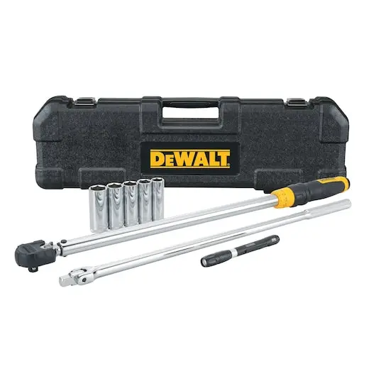 Dewalt 8-Piece 1/2" Drive Torque Wrench Kit – Tire Service & Calibration Ready 1