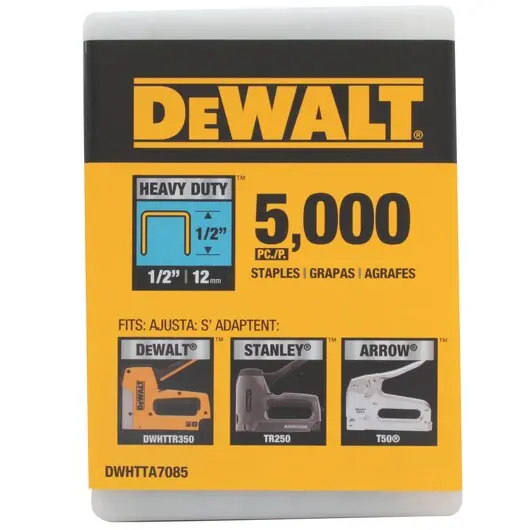 Dewalt Dwhtta7085 1/2-Inch Contractor Staples (5000-Pack) – High-Hold Fasteners For Framing 1