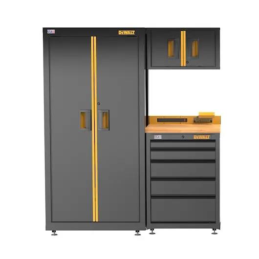 Dewalt Dwst24201 63-Inch Welded Steel Workshop Suite – 5-Drawer Base + Wood Worktop System 1