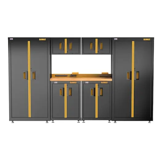 Dewalt Dwst27401 126-Inch 7-Piece Welded Steel Workshop Storage System With Wooden Worktop 1
