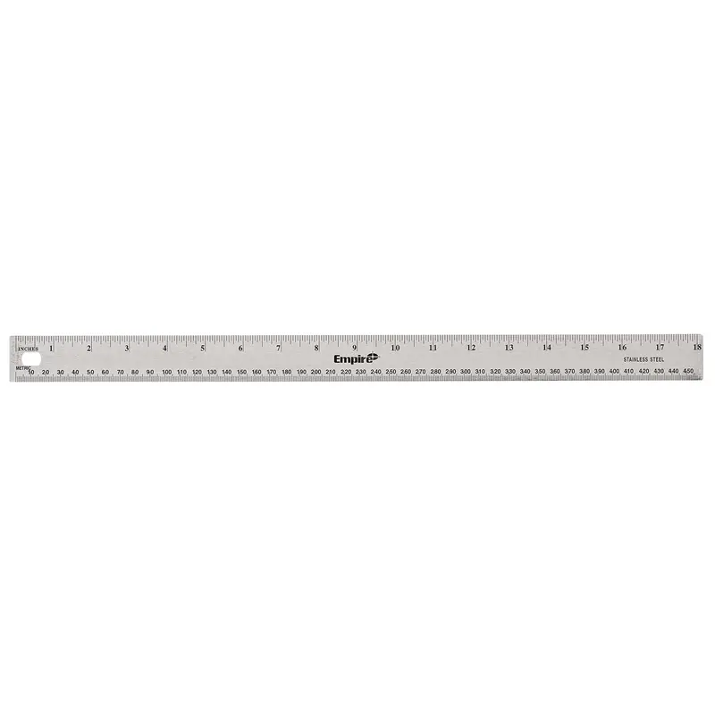 Empire Stainless Steel Ruler, 12-Inch, Dual-Scale, Laser-Etched Markings, Model 27318 1