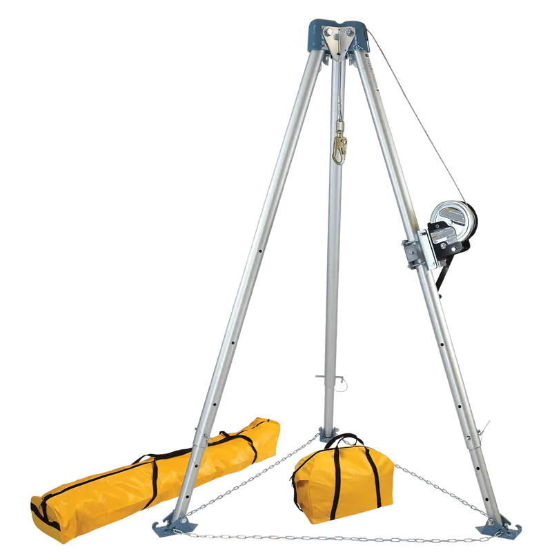 Falltech 11-Foot Confined Space Tripod System With 60-Foot Galvanized Steel Personnel Winch 1