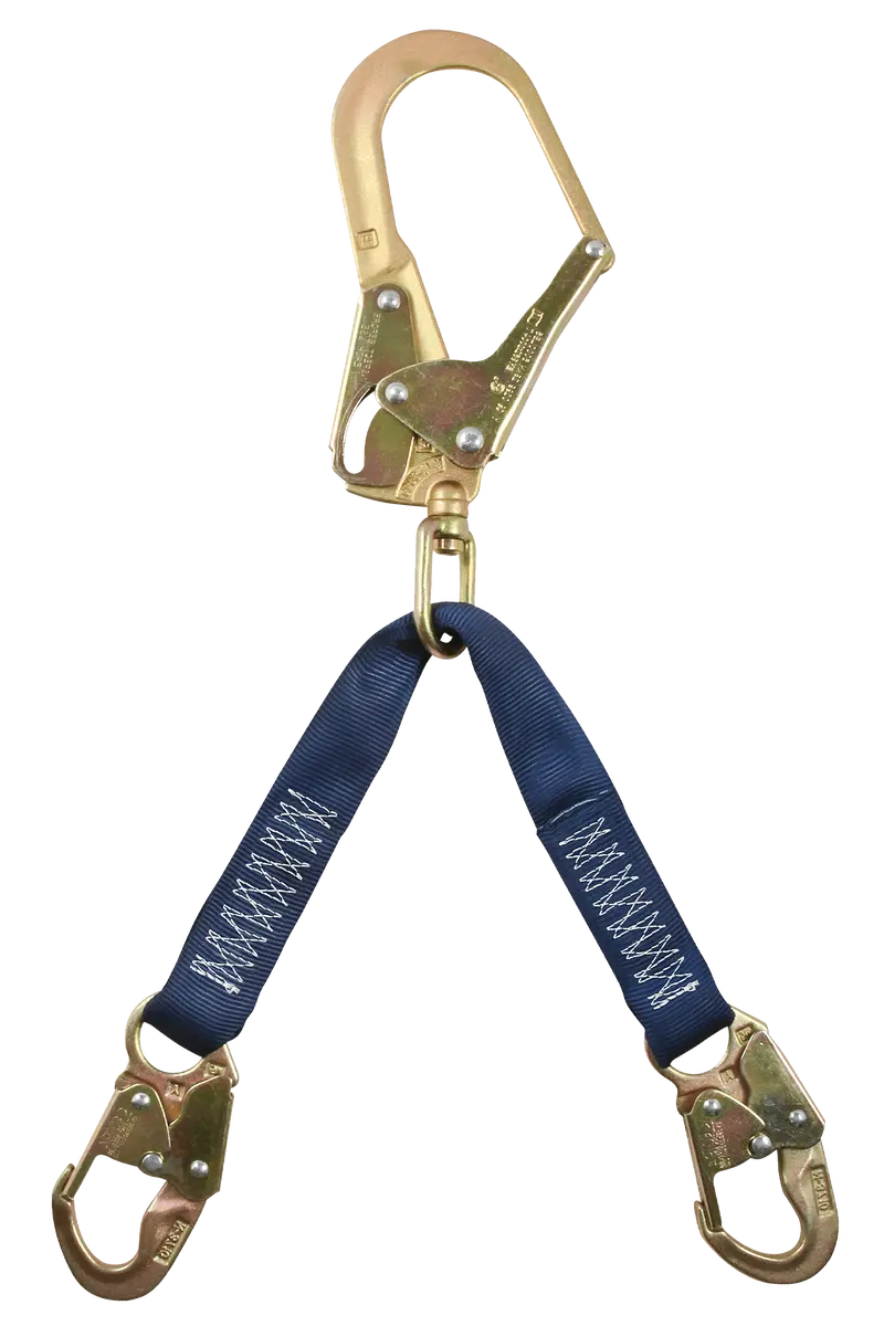 Falltech 19-Inch Rebar Positioning Strap — Jacketed Webbing With Swivel Steel Rebar Hook 1