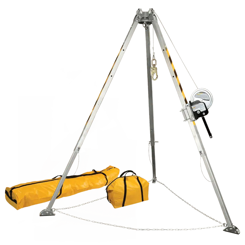 Falltech 8-Foot Confined Space Tripod System With 60-Foot Galvanized Steel Winch 1