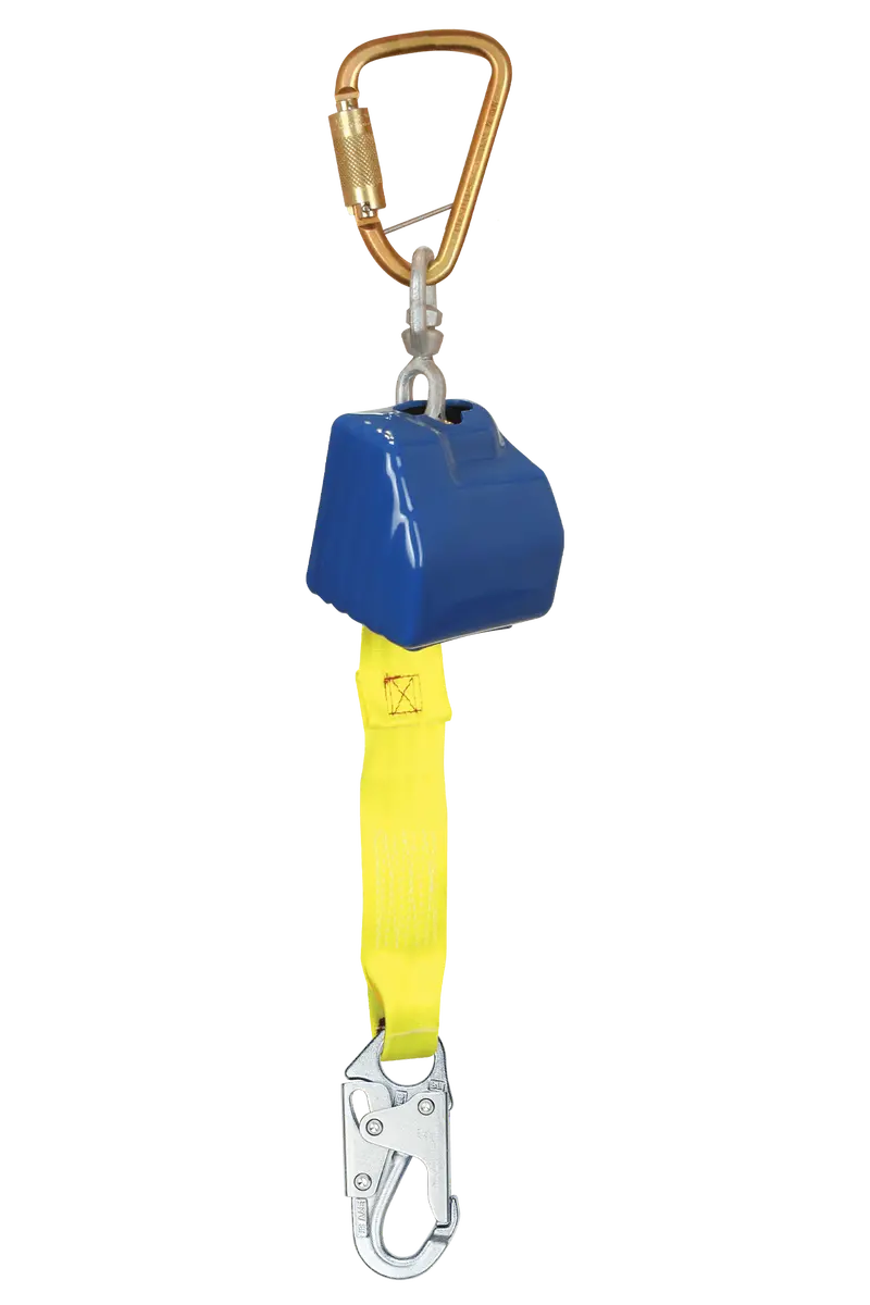 Falltech 8-Foot Web Retractable Lifeline With Steel Snap Hook And Standard Steel Anchorage Carabiner 1