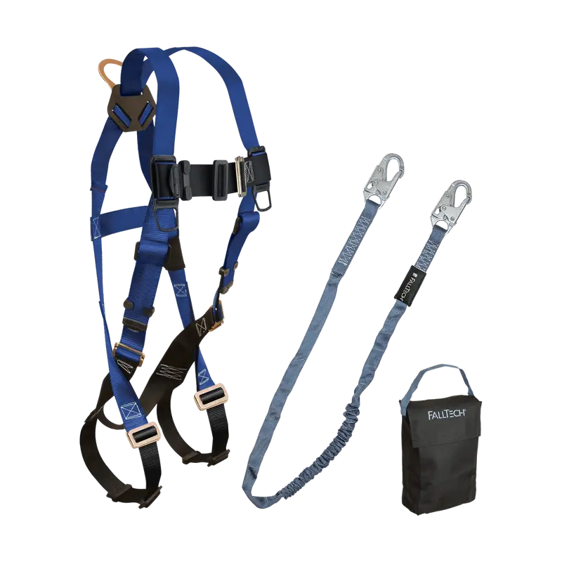 Falltech Entry-Level 3-Piece Kit – Full-Body Harness, Lanyard, And Compact Storage Bag (7015, 8259, 5005) 1