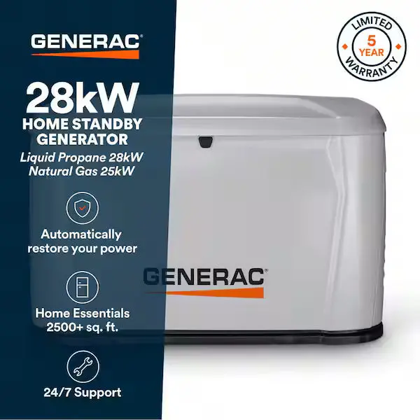 Generac 28Kw Air-Cooled Standby Generator – Next Generation, Core Unit Only (7282) 1