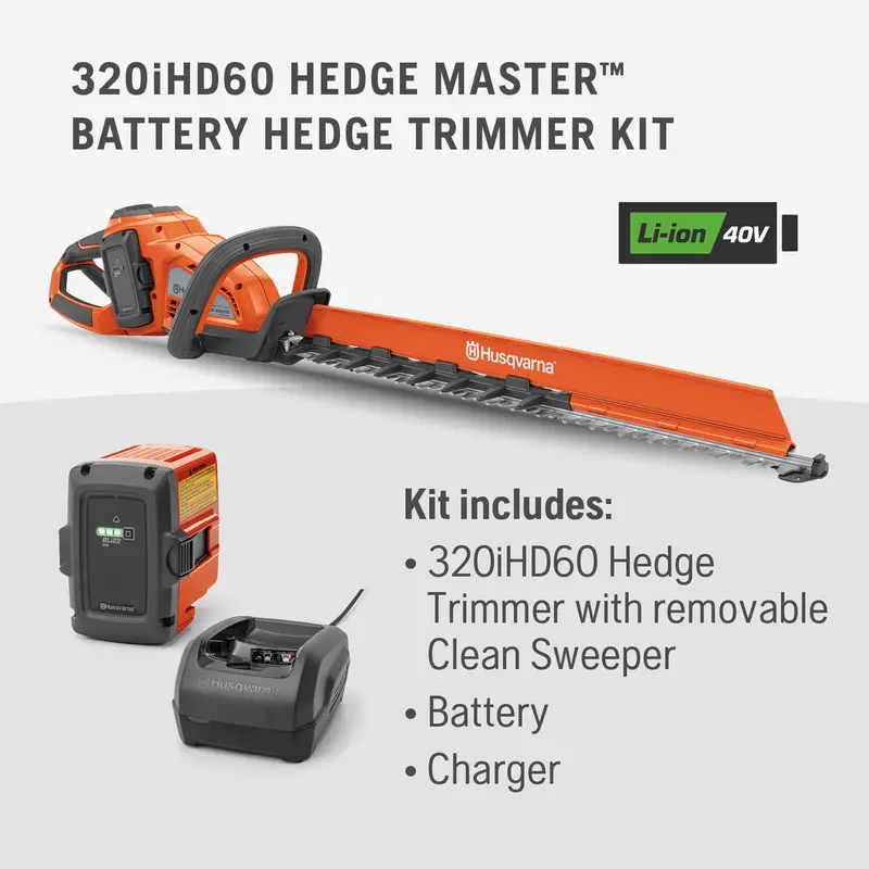 Husqvarna 320Ihd60 Hedge Master Cordless Hedge Trimmer Kit – Includes Battery & Charger 1