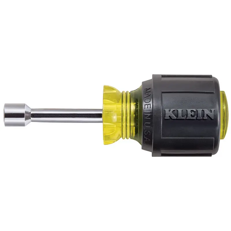 Klein Tools 1/4" Hollow Magnetic Stubby Nut Driver – 1-1/2" 1