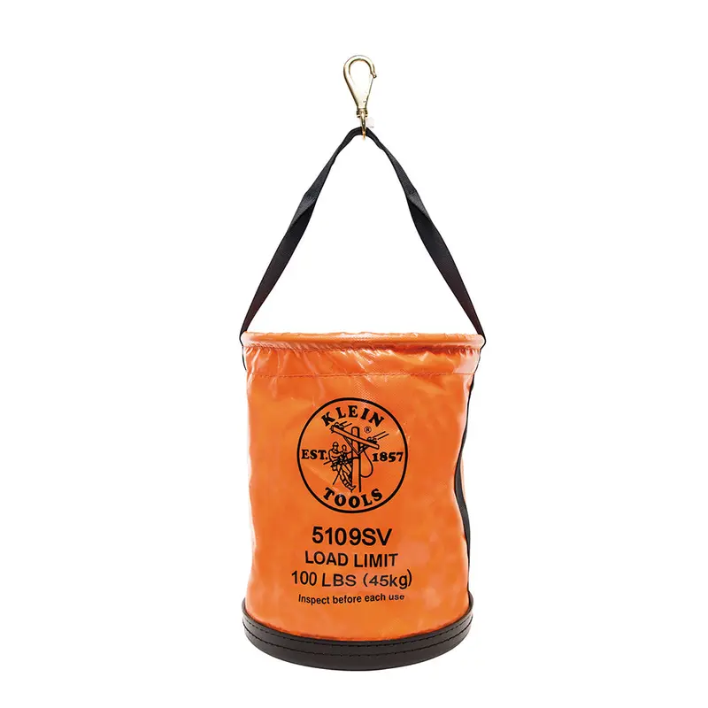 Klein Tools 12-Inch Vinyl Utility Bucket With Swivel Snap Hook – Durable & Lightweight 1