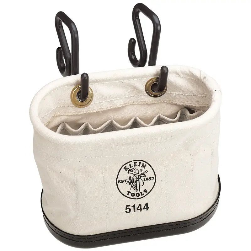 Klein Tools 15-Pocket Aerial Oval Canvas Bucket With Integrated Hooks 1