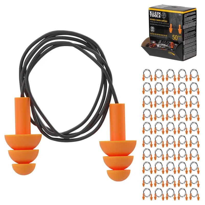 Klein Tools Corded Earplugs Dispenser Box – 50 Pairs 1
