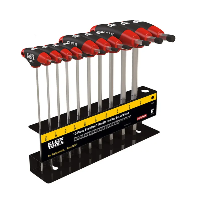 Klein Tools Journeyman 10-Piece 6-Inch Sae T-Handle Hex Key Set With Stand 1