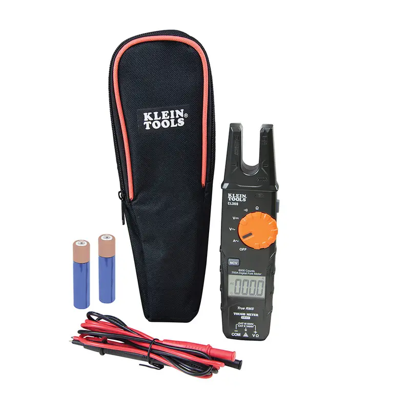 Klein Tools Open-Jaw Fork-Style Ac Tester – 200A Auto-Ranging 1