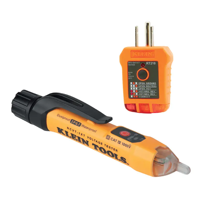 Klein Tools Premium Non-Contact Voltage And Gfci Receptacle Test Kit 1