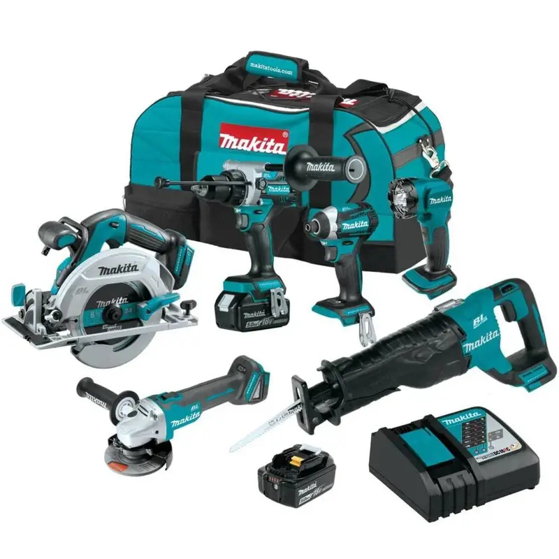 Makita 18V Lxt Brushless 6-Tool Combo Kit — Includes 5.0Ah Batteries & Charger (Xt616T) 1