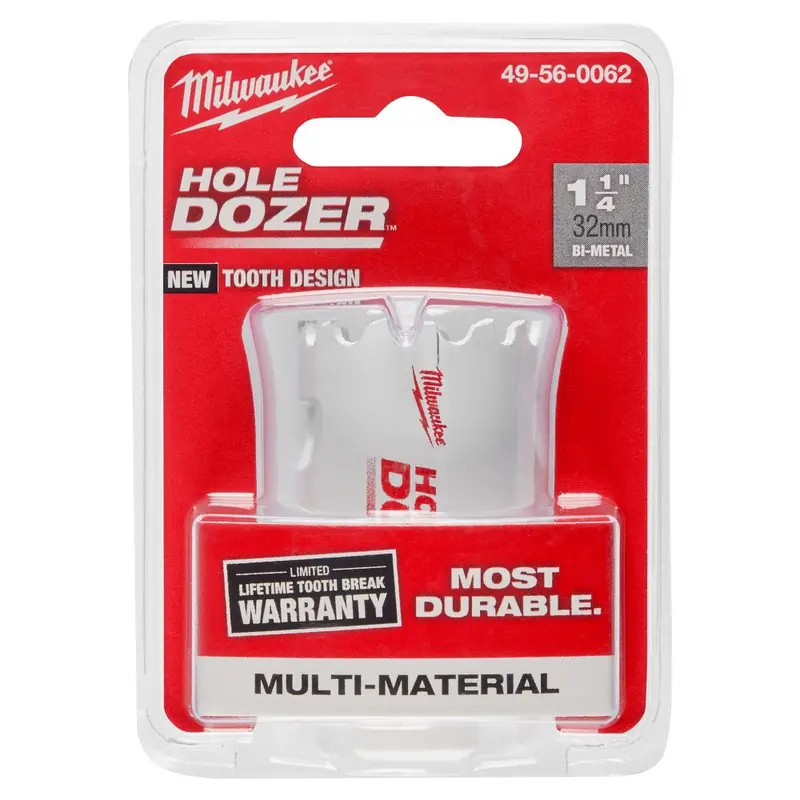 Milwaukee 1-1/4" Bi-Metal Hole Dozer Saw – Fast, Clean Hole Making (Model 49-56-0062) 1