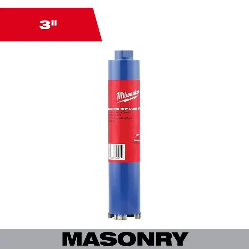 Milwaukee 1-1/4" Diamond Dry Core Bit – Lightweight Dry Coring For General Trades – Model 48-17-0030 1