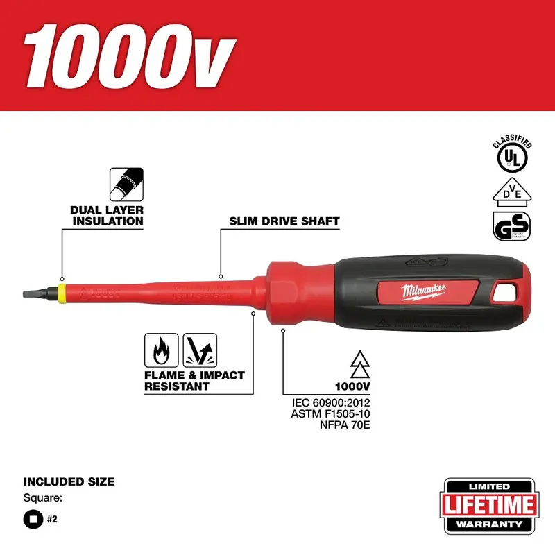 Milwaukee 1000V Insulated Screwdriver Kit – 3-Piece Professional Set (48-22-2252) 1