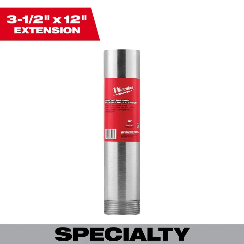 Milwaukee 12" Wet Core Bit Extension – Heavy-Duty (48-17-4035) 1