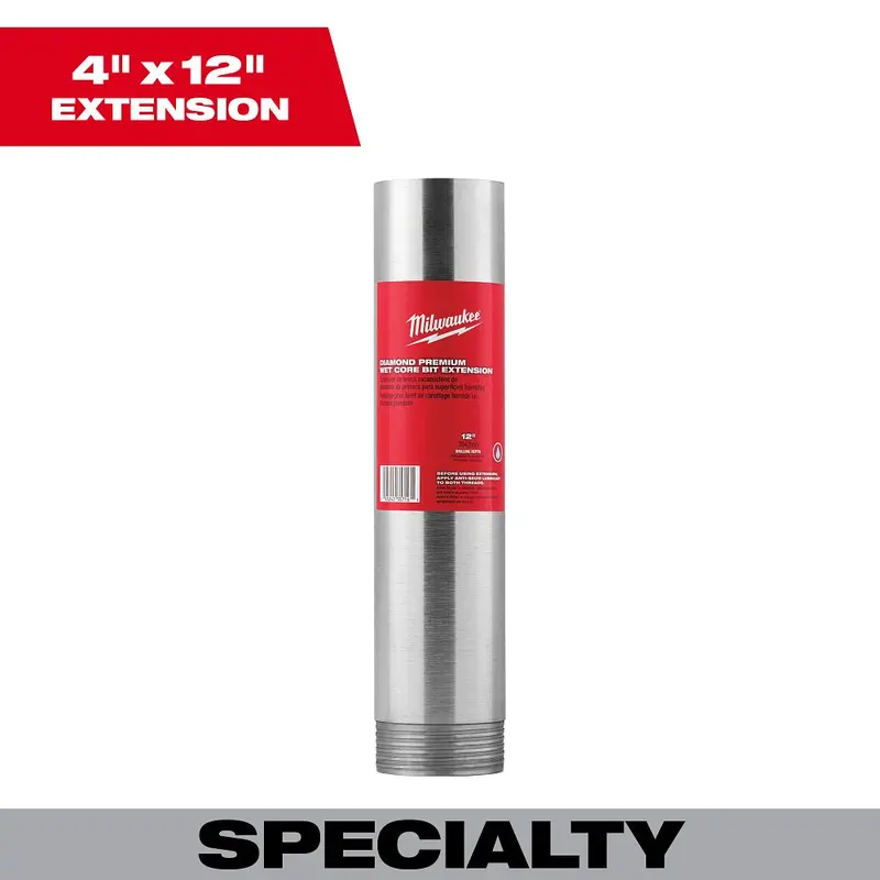 Milwaukee 12" Wet Core Bit Extension – Standard Duty (48-17-4040) 1