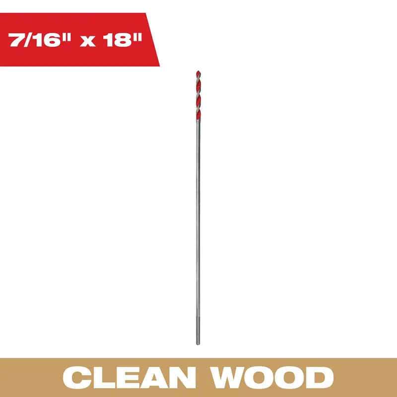 Milwaukee 18-Inch Bellhanger Bit – 7/16-Inch Diameter 1