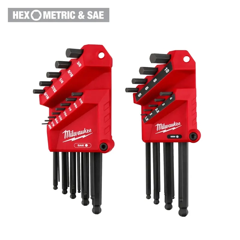 Milwaukee 2-Piece Combo Sae & Metric L-Style Hex Key Set – 48-22-2187 1