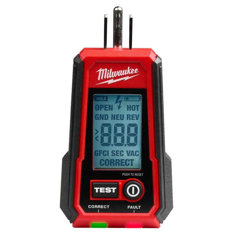 Milwaukee 2224-20 Digital Gfci Receptacle Tester With Precision Readout 1