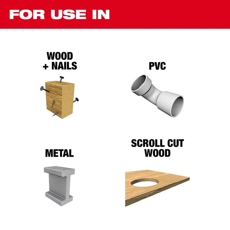 Milwaukee 3" 12 Tpi Bi-Metal T-Shank Jig Saw Blades – 5-Pack (48-42-5390) 1