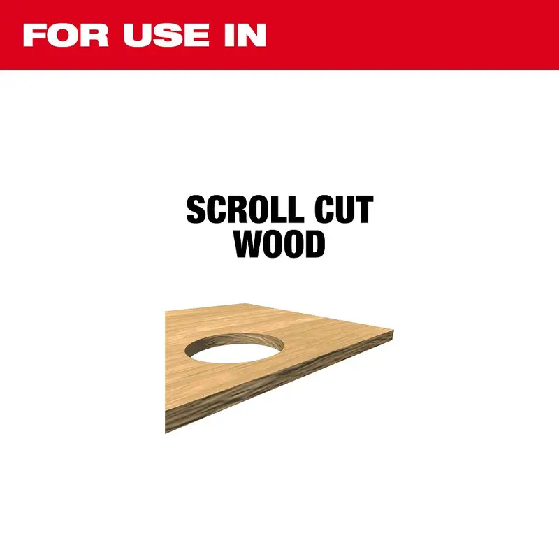 Milwaukee 3" 20 Tpi Scroll-Cut Bi-Metal T-Shank Jig Saw Blades – 5-Pack (48-42-5385) 1