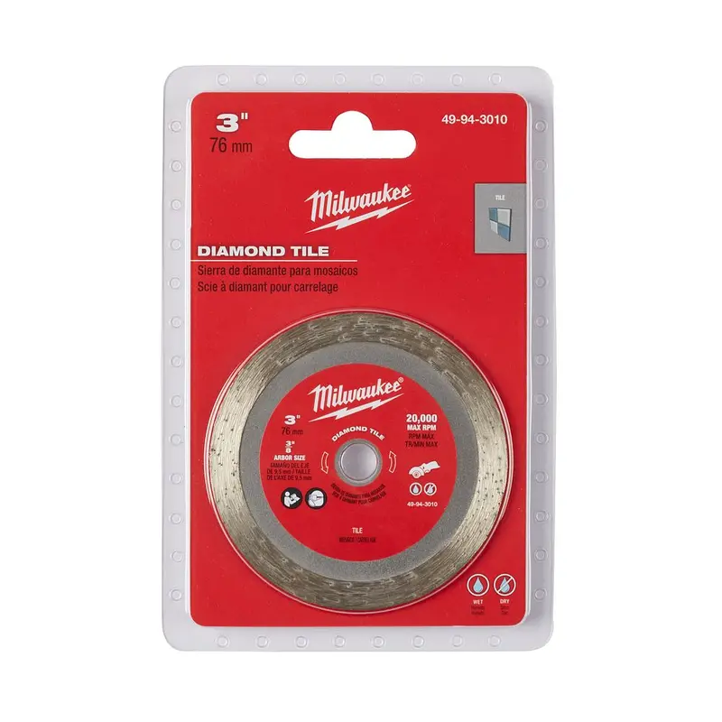 Milwaukee 3-Inch Diamond Tile Cutting Blade For M12 Fuel Tools – 49-94-3010 1