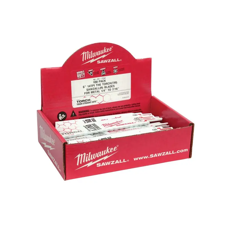 Milwaukee 6" 14 Tpi The Torch Metal-Cutting Sawzall Blades – 5-Pack (48-01-7782) 1
