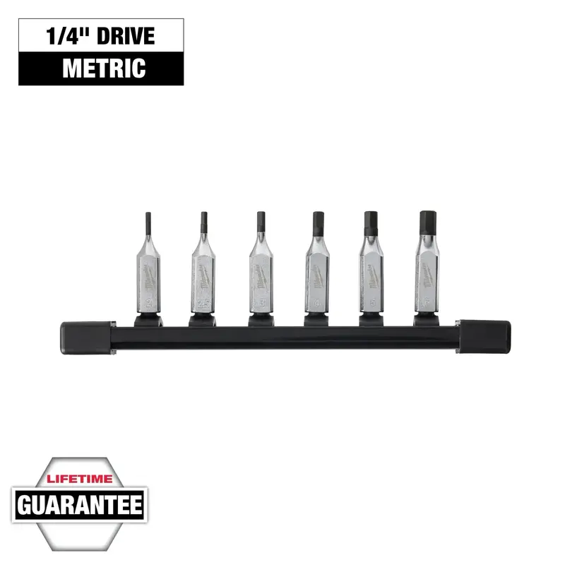 Milwaukee 6-Piece 1/4" Drive Metric Hex Bit Socket Set (Model 48-22-9541) 1