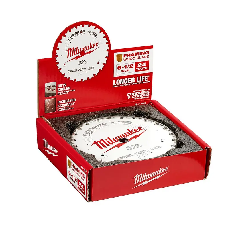 Milwaukee 7-1/4" 24-Tooth Framing Circular Saw Blade – Carbide-Tipped (48-41-0620) 1
