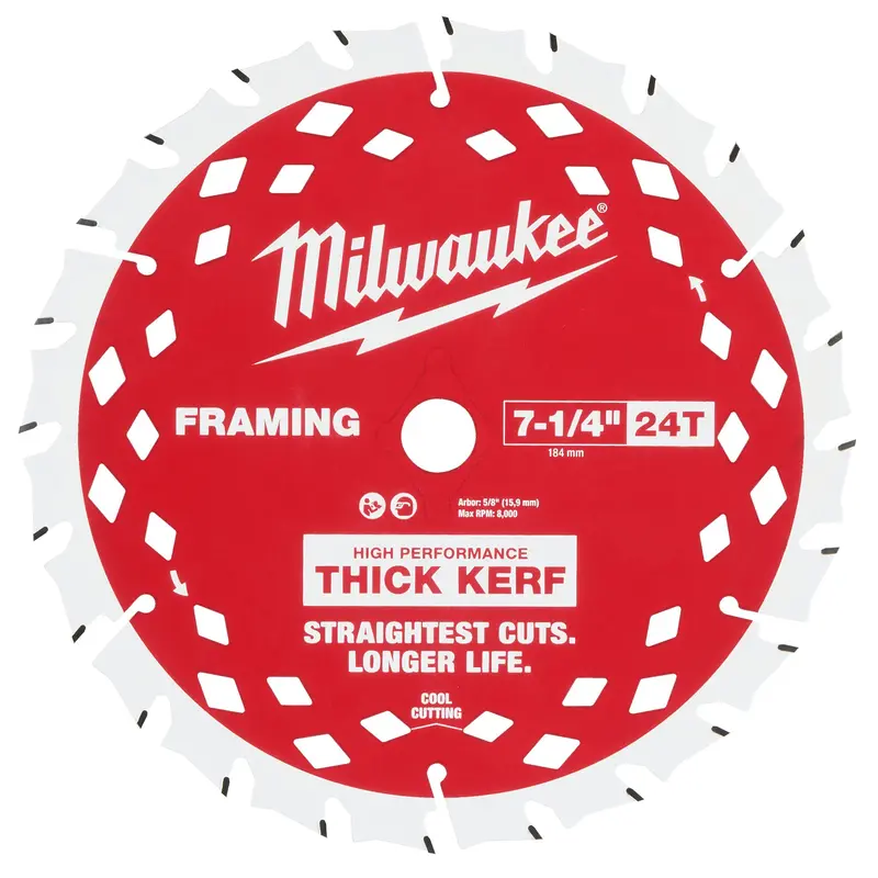 Milwaukee 7-1/4-Inch 24-Tooth Thick-Kerf Framing Blade – 10-Pack For Heavy-Duty Cutting 1