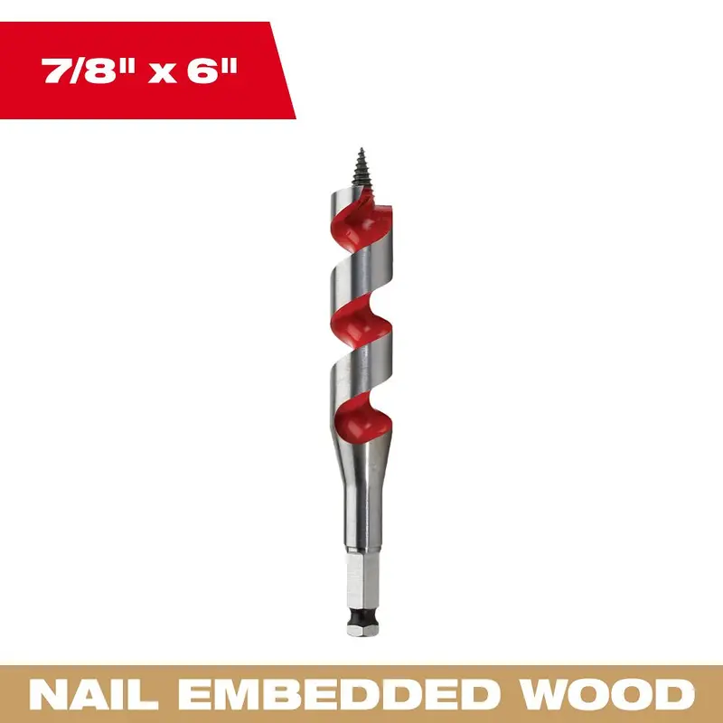 Milwaukee 7/8" X 6" Ship Auger Bit For Fast, Clean Hole Making – Model 48-13-0873 1