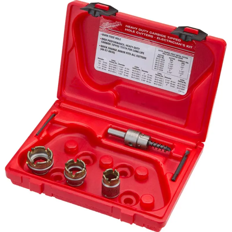 Milwaukee Electrician’S 5-Piece Carbide-Tipped Hole Cutter Set – Designed For Conduit & Box Openings (Model 49-22-8300) 1