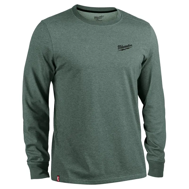 Milwaukee Freeflex Long-Sleeve Hybrid Work Tee – Slate Green (Size Extra Large) 1