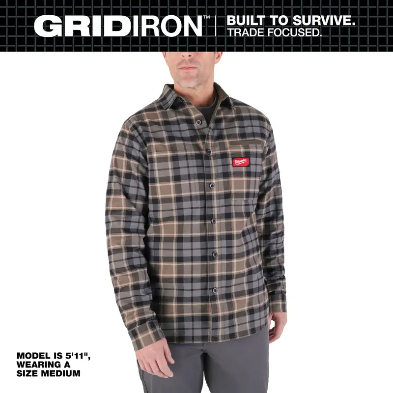 Milwaukee Gridiron Green Flannel Work Shirt – Small 1