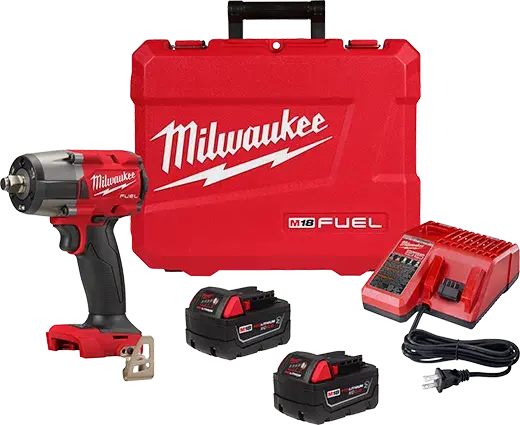 Milwaukee M18 Fuel 1/2" Mid-Torque Impact Wrench (2962-22R) With Friction Ring Kit + Free Shockwave 15-Pc Deep Socket Set & Packout Organizer 1