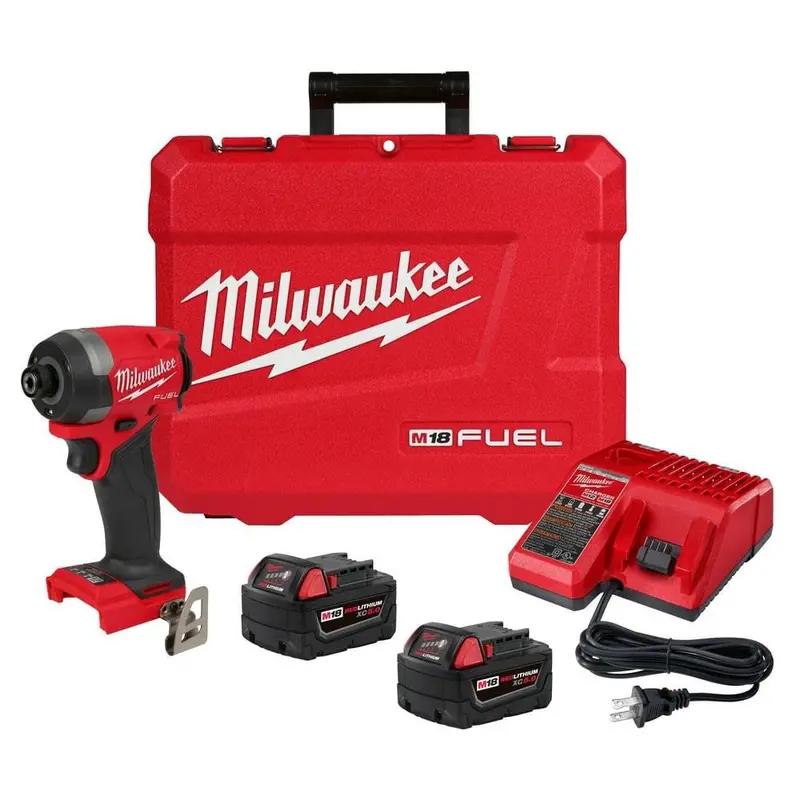 Milwaukee M18 Fuel 1/4" Hex Impact Driver Kit (2763-22) + Free M18 Redlithium Xc5.0 Battery (48-11-1850) 1