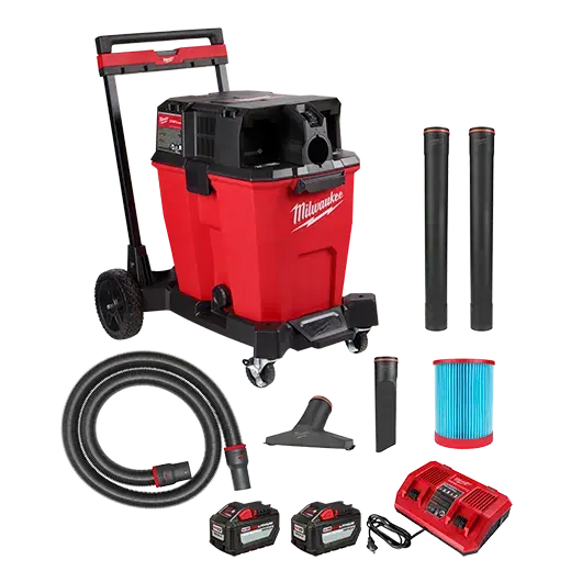 Milwaukee M18 Fuel 12-Gallon Dual-Battery Wet/Dry Vacuum Kit For Jobsite Cleanup (0930-22Hd) 1
