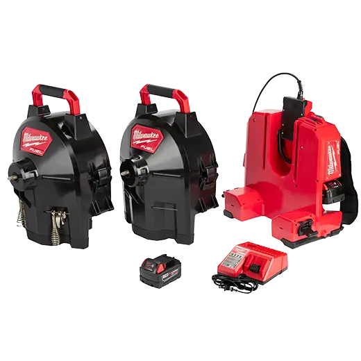 Milwaukee M18 Fuel Switch Pack Sectional Drum Machine With 5/8" Open-Wind Cable – 2775C-580 1