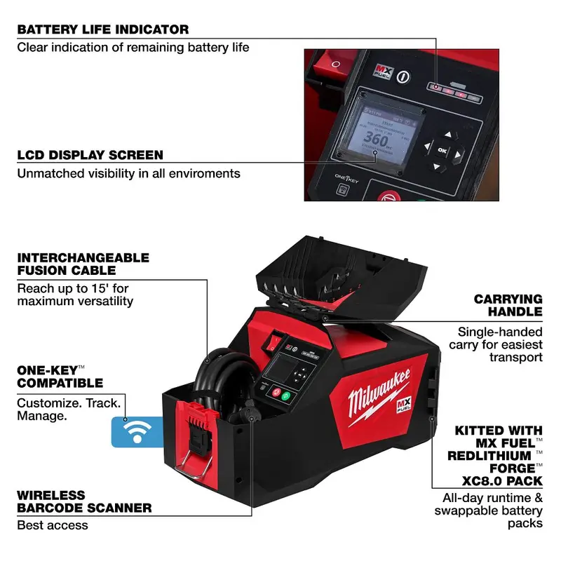 Milwaukee Mx Fuel Electrofusion Processor For Pe Pipe Joining – Wireless Control, Mxf545-Xc 1