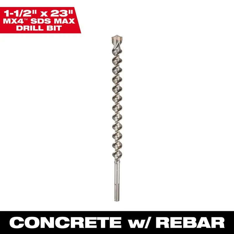 Milwaukee Mx4 Sds Max 4-Cutter Rotary Hammer Bit – 48-20-8488 1